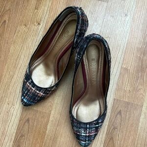 LIKE NEW DIANA Women Tweed Pointed Toe Pumps – Size 22 cm (Approx. US 5 / UK 3)